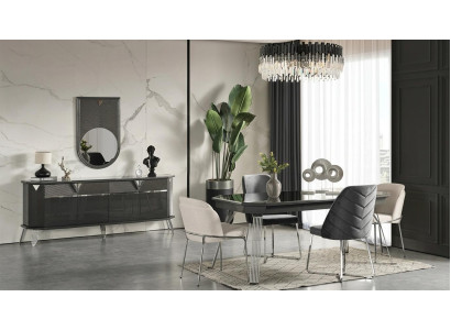 Tisch Konsole Spiegel Wohnzimmer Stil modern schwarz rechteckig praktisch