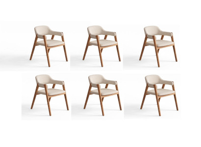 Esszimmer Stühle Modern Beige Edel Armlehnstuhl Holz Polster