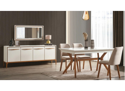 Tisch Konsole Spiegel Stil modern weiß rechteckig Wohnzimmer praktisch