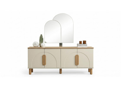 Sideboard mit Spiegel Beige Modern Konsole Elegant statusbezogen