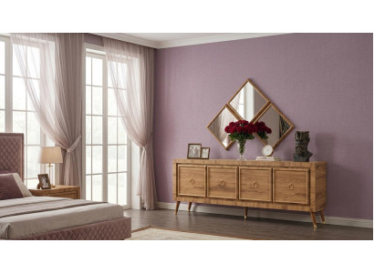 Konsole Spiegel Wohnzimmer Stil modern braun bequem praktisch geräumig