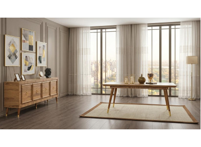Tisch Konsole Wohnzimmer Stil modern braun rechteckig ausklappbar