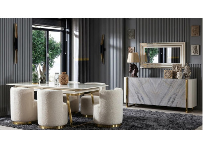 Tisch Spiegel Wohnzimmer Stil modern weiß rechteckig bequem praktisch