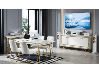 Tisch Konsole Wohnzimmer Stil modern weiß rechteckig bequem praktisch