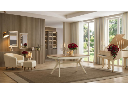 Tisch Spiegel Wohnzimmer Stil modern beige bequem praktisch rechteckig