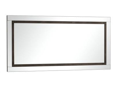 Eleganter Glas Wandspiegel mit breitem Rahmen und dunklem Innenrand