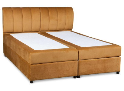 Braunes Boxspringbett 160 x 200 Bett mit Matratze und Stauraum Schlafzimmer