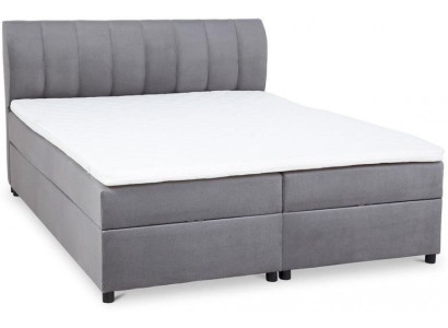 Graues Boxspringbett Bett 180 x 200 Bett mit Stauraum Matratze und Topper