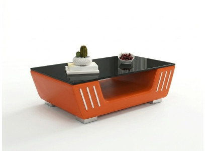 Couchtisch Modern Orange Leder Design Wohnzimmertisch Beistelltisch