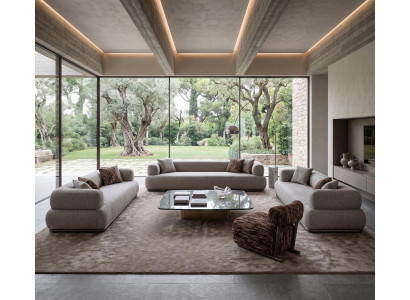 Beiges Wohnzimmer Sofa Set Drei Sofas Lounge Sessel Hochwertig