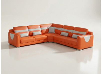 Leder Ecksofa L-Form Modern Schwarz Komfort Couch Design Wohnzimmer *