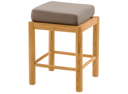 Eleganter brauner Holz-Hocker, modern und vielseitig, kann als Sitzgelegenheit oder Stuhl verwendet werden.