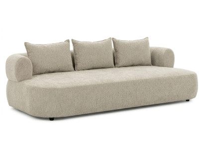 Großes beiges 4-Sitzer-Sofa modernes Stoffsofa Polstermöbel Wohnzimmer