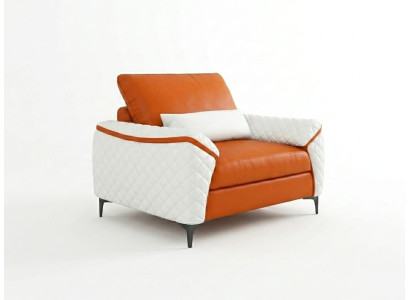 Leder Sessel Modernes Orange Relax Design Polstersessel Wohnzimmer *