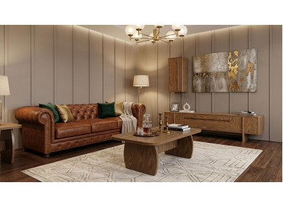 Tisch TV board Wandschrank Stil modern braun rechteckig Wohnzimmer