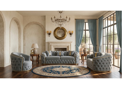 Stilvolles Chesterfield Sofa Set 3+2+1 Sitzer Komfort und Eleganz