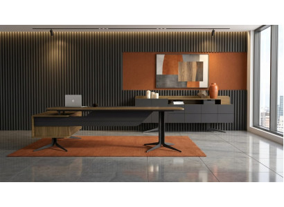 Luxus Büro Einrichtung Set Schreibtisch Sideboard Exklusiv