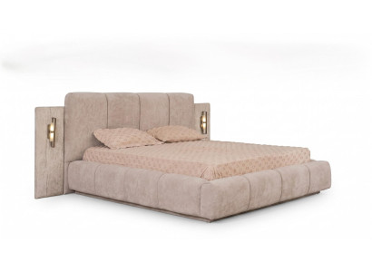 Polsterbett Modern Beige Elegantes Doppelbett Schlafzimmer Bett