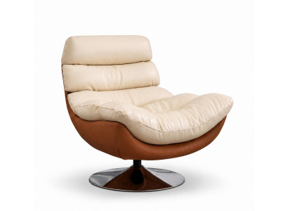 Moderner Drehbarer Loungesessel mit Komfortpolster und Metallfuß