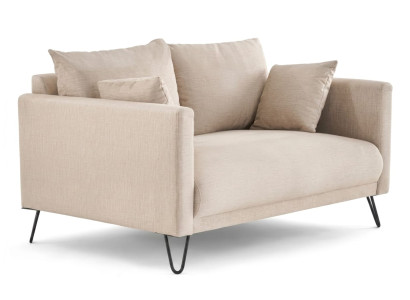 Beiges 2-Sitzer-Sofa modern weiches Stoffsofa Wohnzimmer Polstermöbel