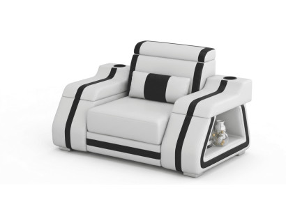 Sessel Weiß Schwarz Modern Wohnzimmer Lounge Design Möbel Elegant *