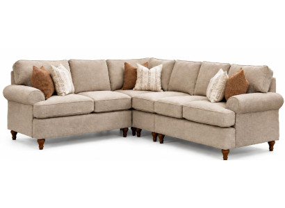 Beiges Ecksofa L-Form großes Sofa Wohnzimmer Modern Elegant Polstermöbel
