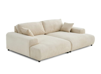 Beiges modernes 4-Sitzer-Sofa großes Stoffsofa Designermöbel Wohnzimmer