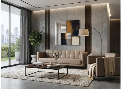 3-Sitzer-Sofa Braun Sessel modern funktional ergonomisch