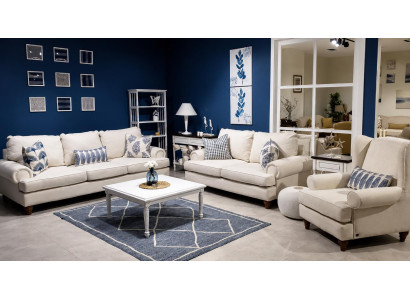 Beiges Sofa-set 3-Sitzer Sofa 2-Sitzer Sofa Sessel Modern Polstermöbel