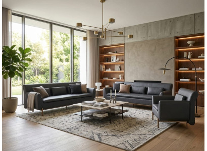 Sofa 3-Sitzer Sessel grau modern elegant funktional ergonomisch