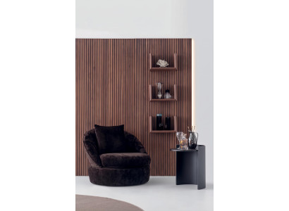 Sessel Beistelltisch Set Modern Braun Schwarz Elegant Loungesessel