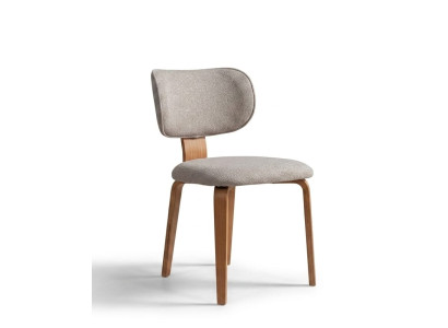 Moderner Esszimmerstuhl Beige Polsterstuhl Holz Küchenstuhl