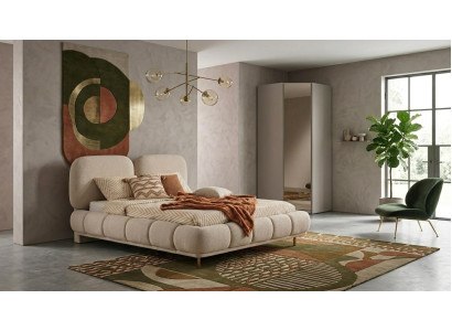 Bett Eckschrank Schlafzimmer Stil modern beige praktisch komfortabel