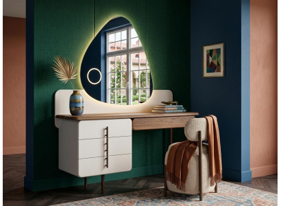 Schminktisch Pouf Schlafzimmer Stil modern beige weich bequem praktisch
