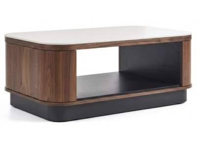 Holz Couchtisch Modernen Stil Metallgestell Weißer Tischplatte