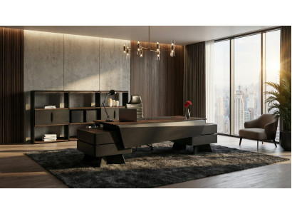 Hochwertiges Büro Set Executive Schreibtisch Bücherregal