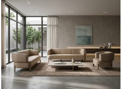 Sofa 3-Sitzer Sessel grau modern elegant funktional ergonomisch