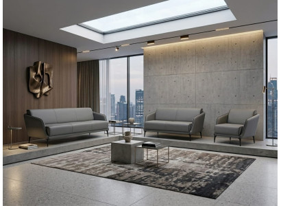 Sofa 3-Sitzer 2-Sitzer modernes Grau elegant ergonomisch Sessel