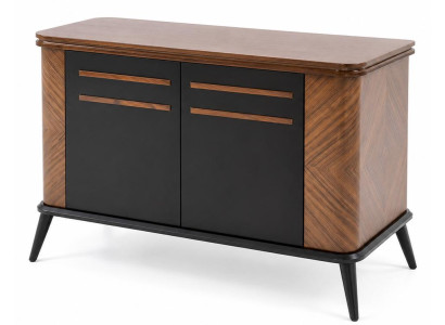 Holz Sideboard Geometrischem Rautenmuster Mattschwarzen
