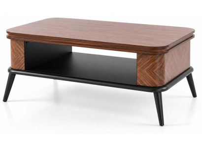 Holz Couchtisch Geometrischem Rautenmuster Metallgestell Modern