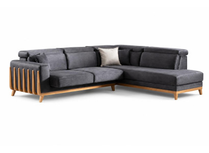 Elegantes Ecksofa in Grau Wohnzimmer Italienischer Polster Sofa L Form