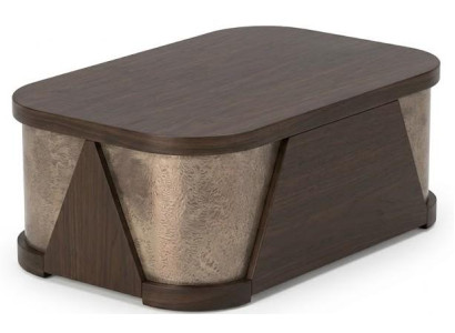 Couchtisch Dunklem Holz Bronzefarbenen Metallverzierungen