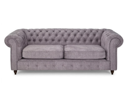 Graues 2,5-Sitzer-Sofa aus Stoff  klassisches luxuriöses Sofa Chesterfield