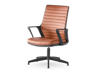 Stuhl braun Robust Metallgestell Modern Minimalistisch Konferenzstuhl