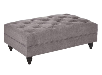 Grauer weicher Hocker Kutschenverzierung Textil-Fußhocker Chesterfield