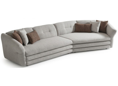 Ecksofa Geschwungen Form Beige Modern Wohnzimmer komfortabel