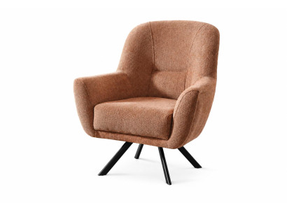 Gemütlicher Vintage-Sessel in Braun mit gepolsterter Rückenlehne