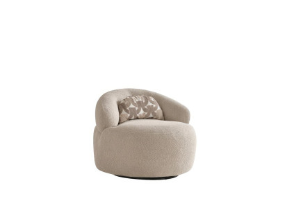 Sessel Modern Beige Rund Elegant Polstersessel Cocktailsessel Lounge