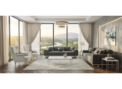 Elegante Polster Sitzgruppe Moderne Couchen Loungesessel 4tlg