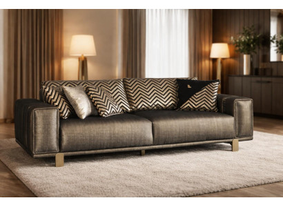 Modernes 3 Sitzer Sofa Dunkelbronze Elegantes Polstermobel